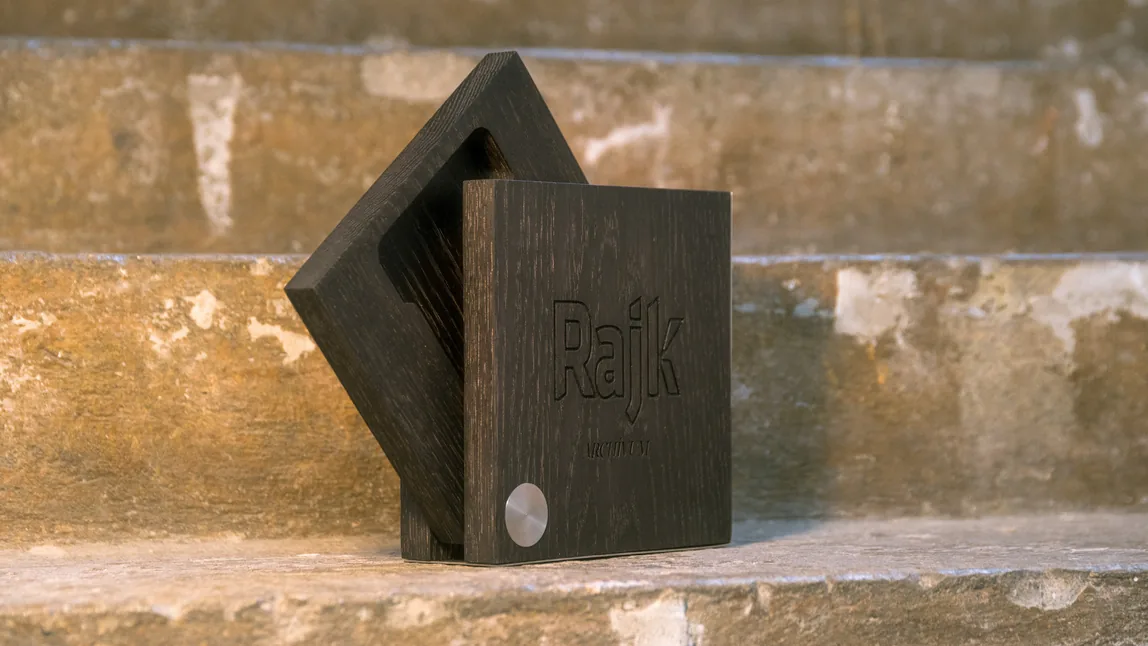 A dark faceted award design