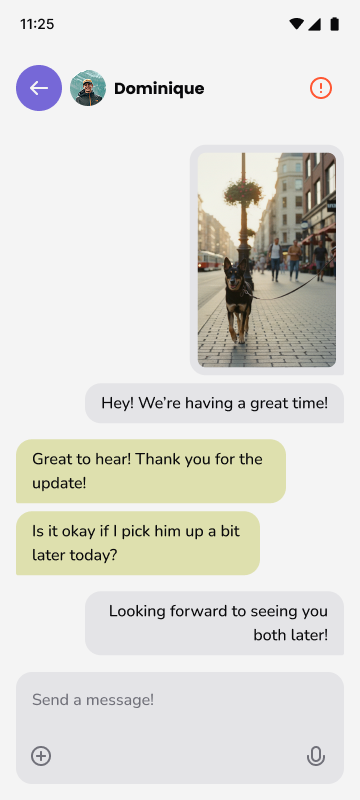 Messages screen