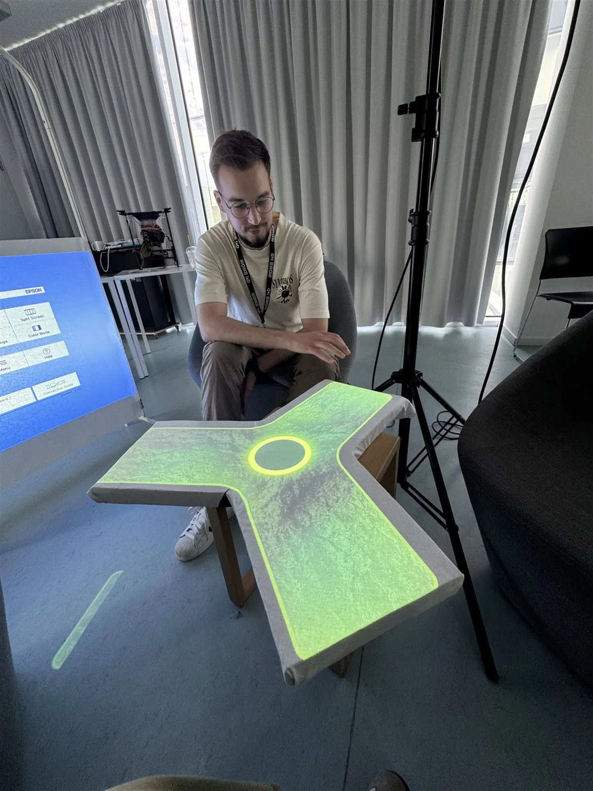 Tester trying the live demo prototype