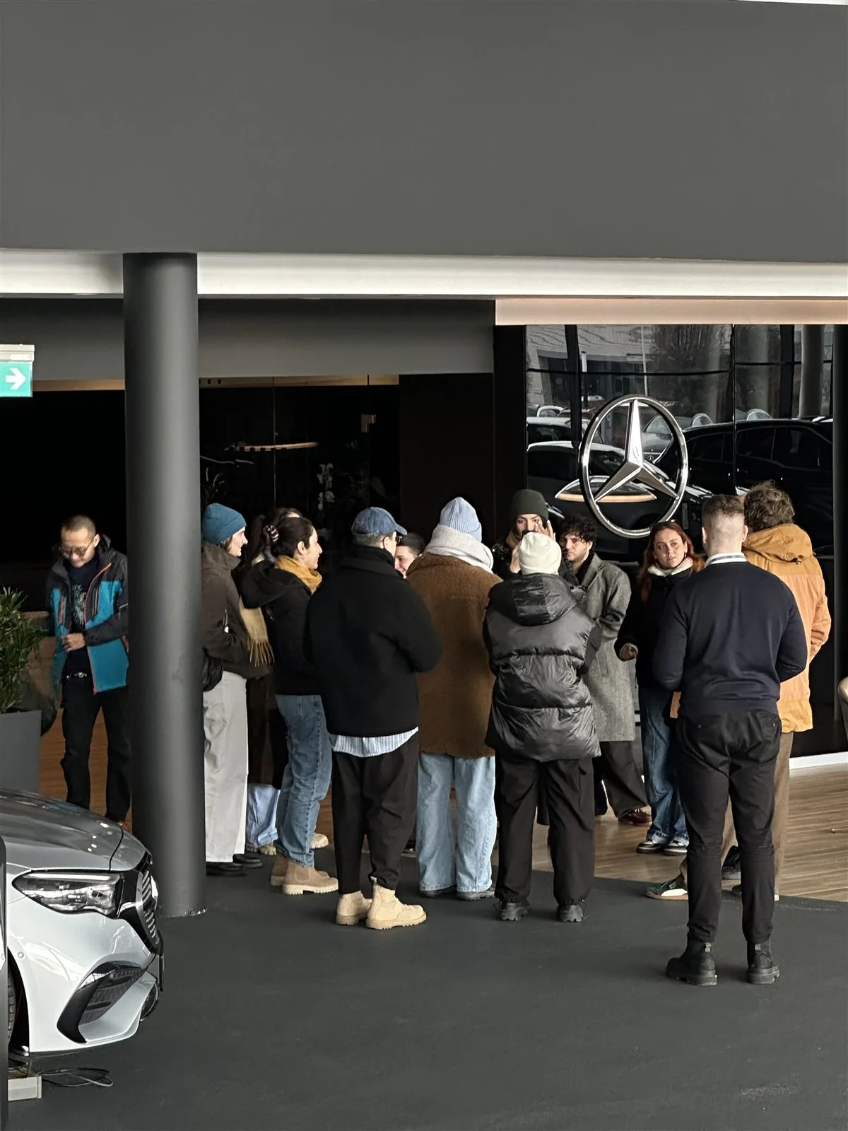 Visiting a Mercedes dealership during research