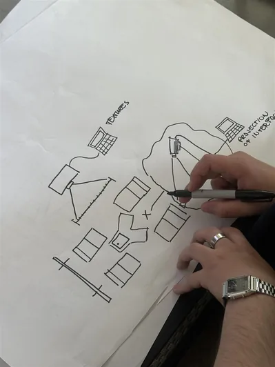 Tester interacting with the prototype