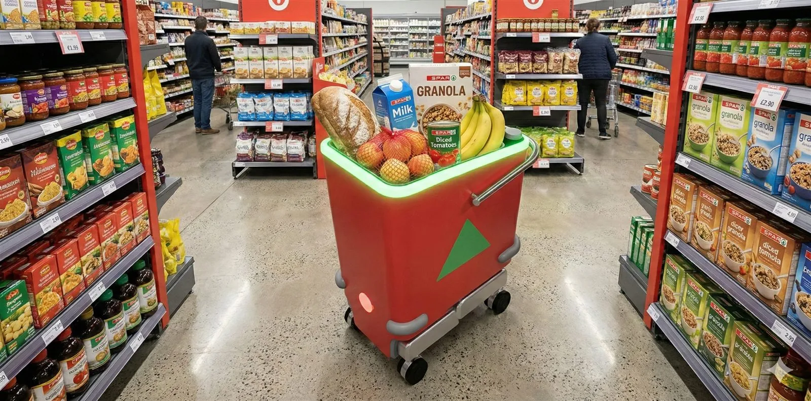 Detail of the TEVE robot's lifting basket