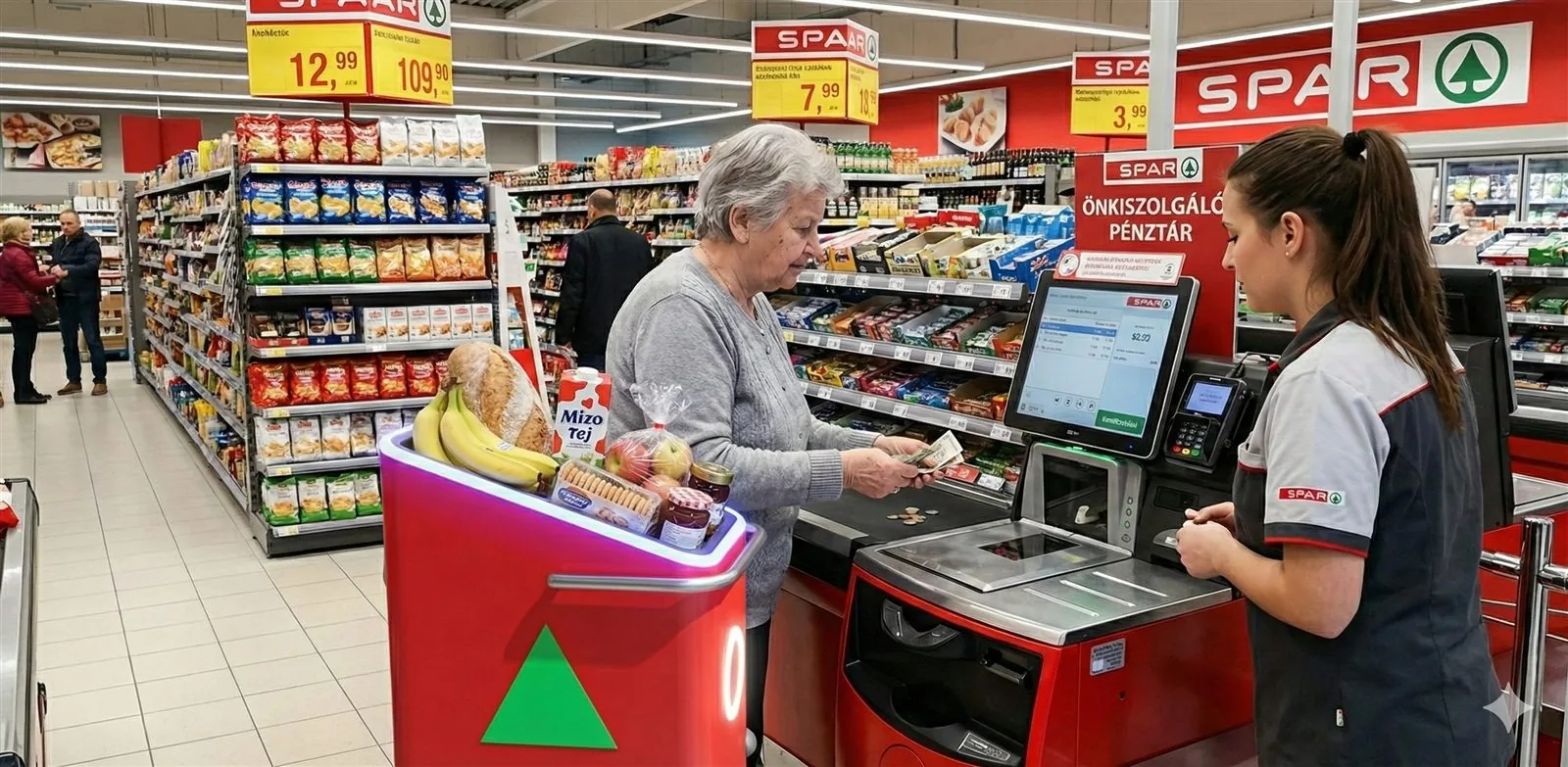 User shopping alongside the TEVE robot