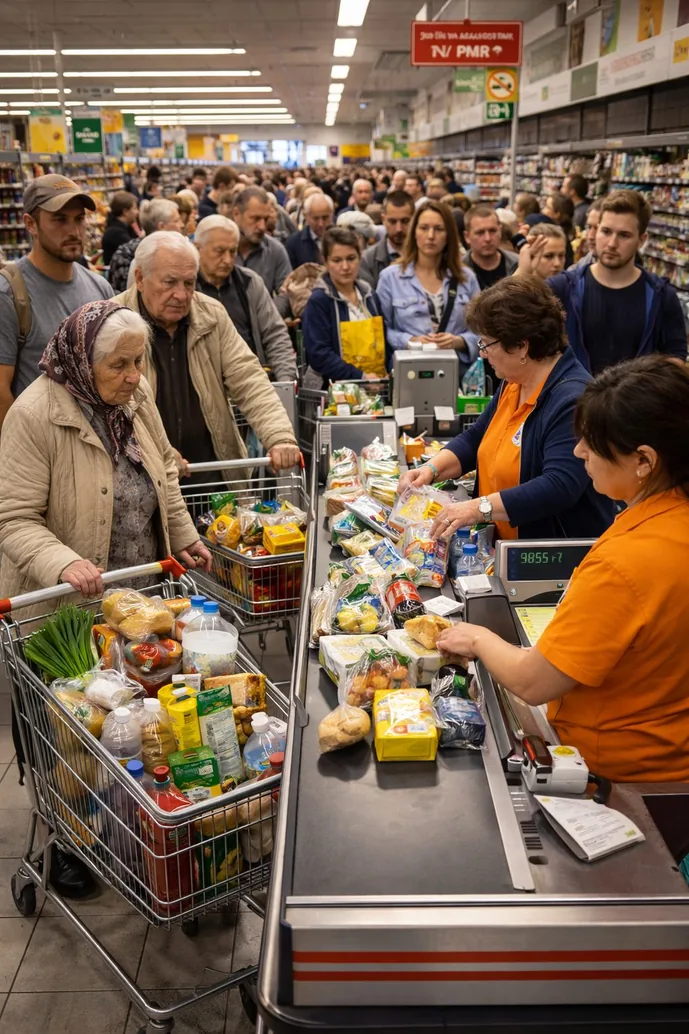 An elderly person shopping for groceries